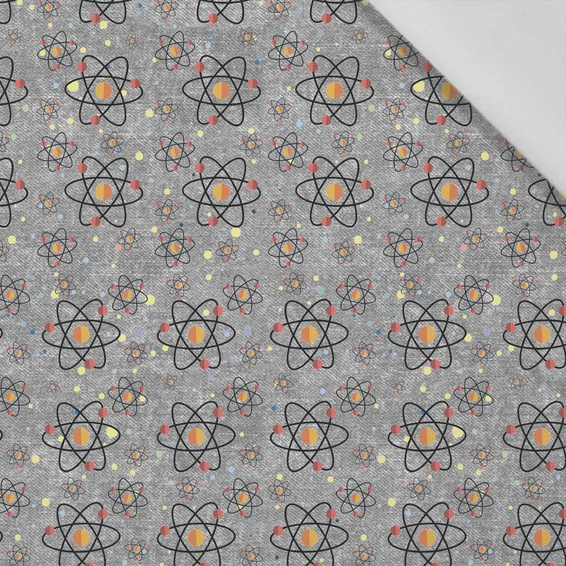 COSMIC ATOMS (SPACE EXPEDITION) / ACID WASH GREY - Cotton woven fabric