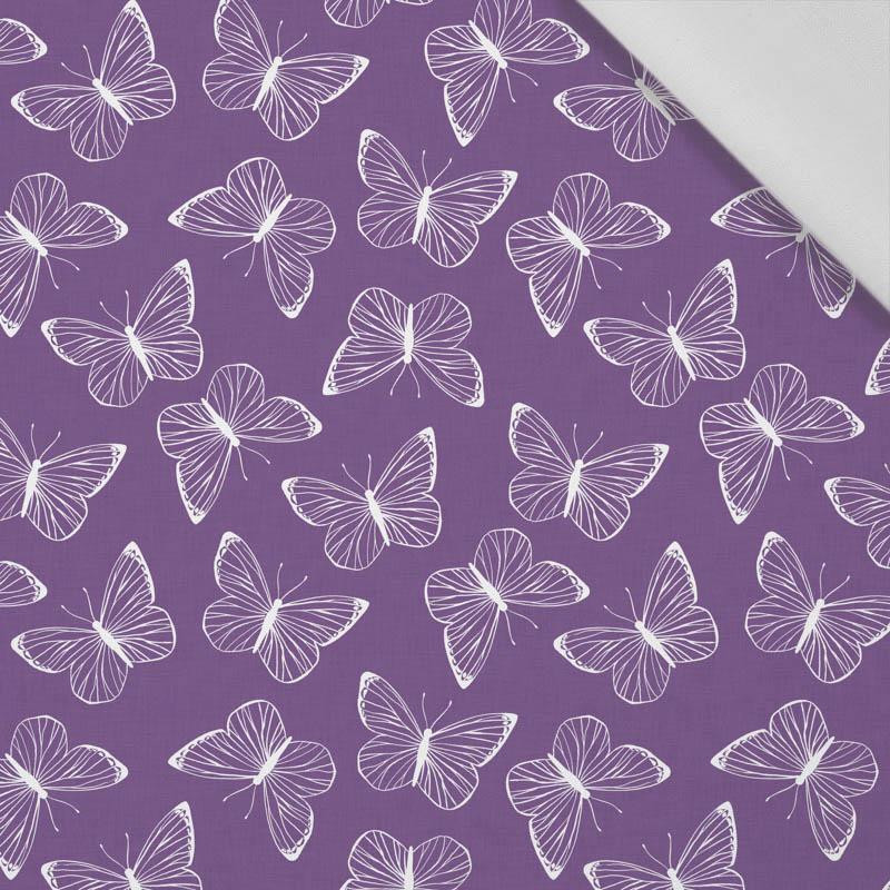 BUTTERFLIES / contour (PURPLE BUTTERFLIES) - Cotton woven fabric