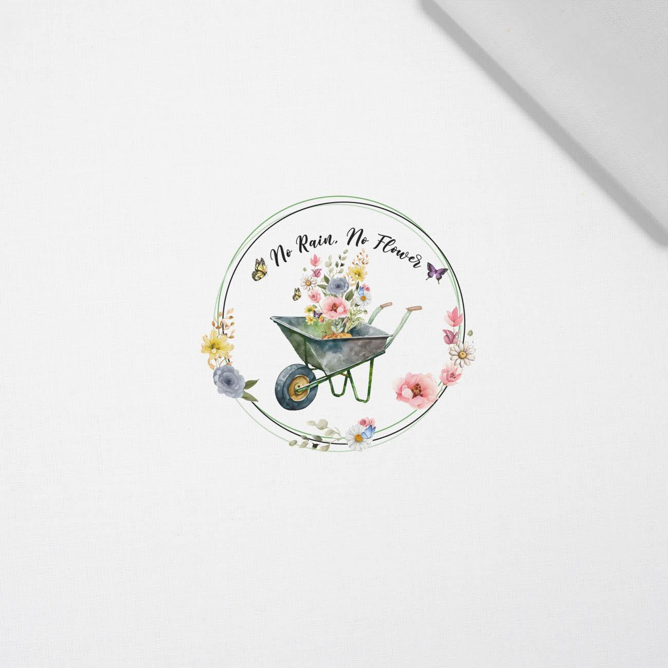 NO RAIN NO FLOWER - panel (60cm x 50cm) Cotton woven fabric
