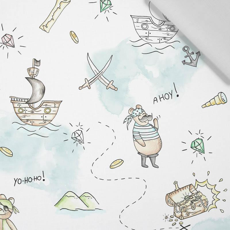 100cm PIRATES part. 2 (AHOY, ADVENTURE!) / white - Cotton woven fabric