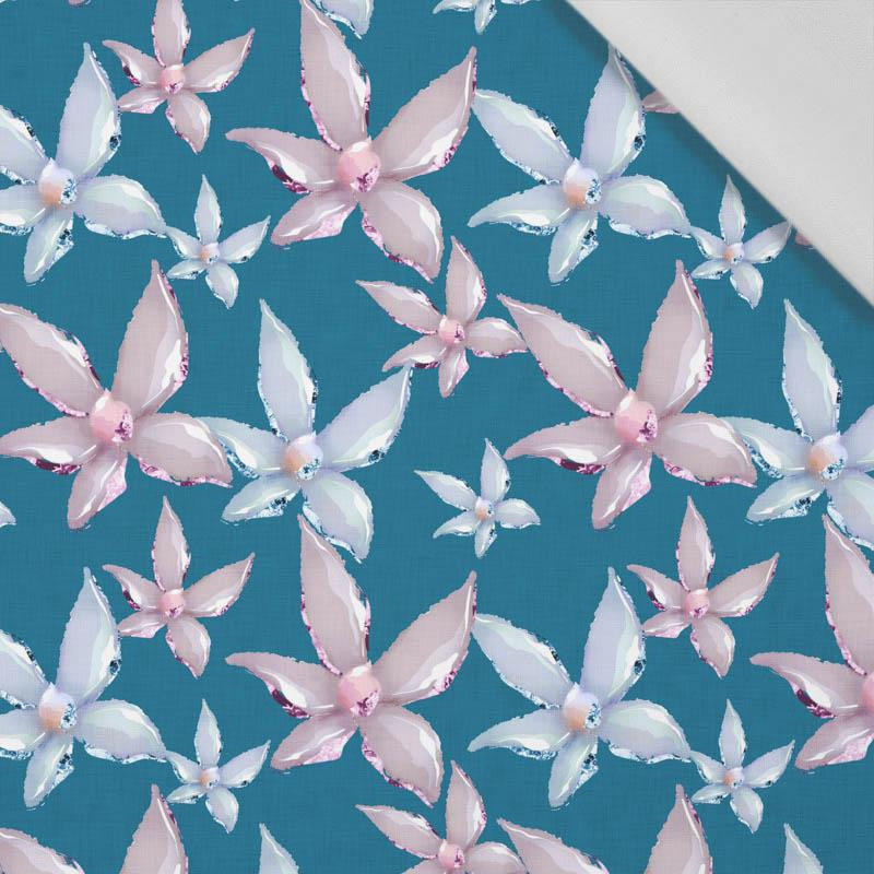 GLITTER FLOWERS (DRAGONFLIES AND DANDELIONS) - Cotton woven fabric