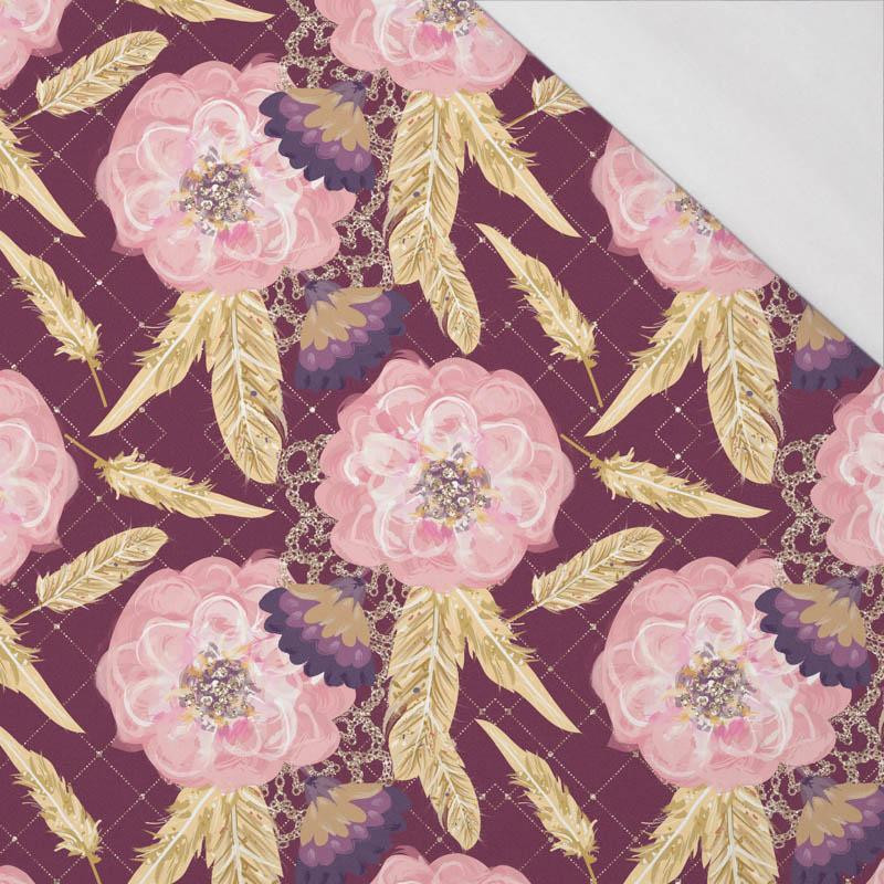 FLOWERS AND GOLDEN FEATHERS pat. 1 - single jersey with elastane 
