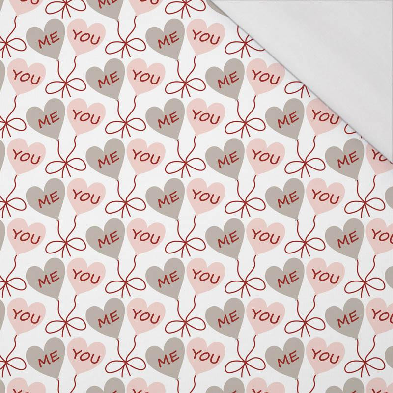 HEARTS (BALLOONS) / white (VALENTINE'S HEARTS) - single jersey with elastane 