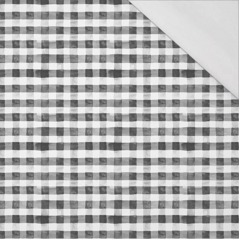 MINI VICHY GRID / graphite (CHECK AND ROSES) - single jersey with elastane 