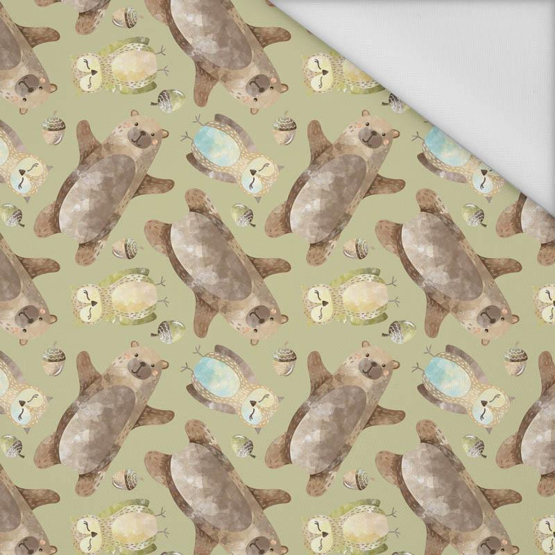 BEARS AND OWLS (FOREST ANIMALS) - Waterproof woven fabric