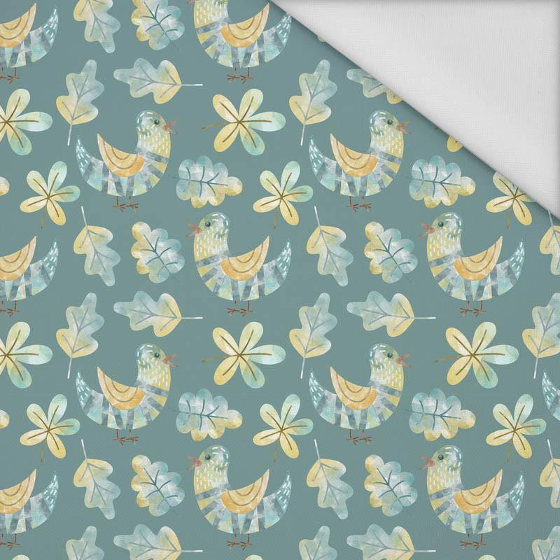 BIRDS AND LEAVES (FOREST ANIMALS) - Waterproof woven fabric