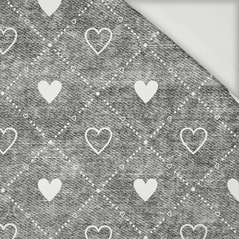 HEARTS AND RHOMBUSES / vinage look jeans (grey) - Viscose jersey