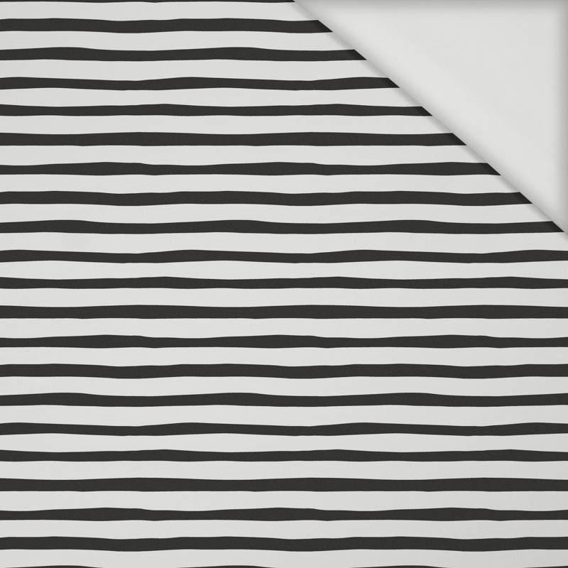 STRIPES - BLACK AND WHITE (BIRDS IN LOVE) - Viscose jersey