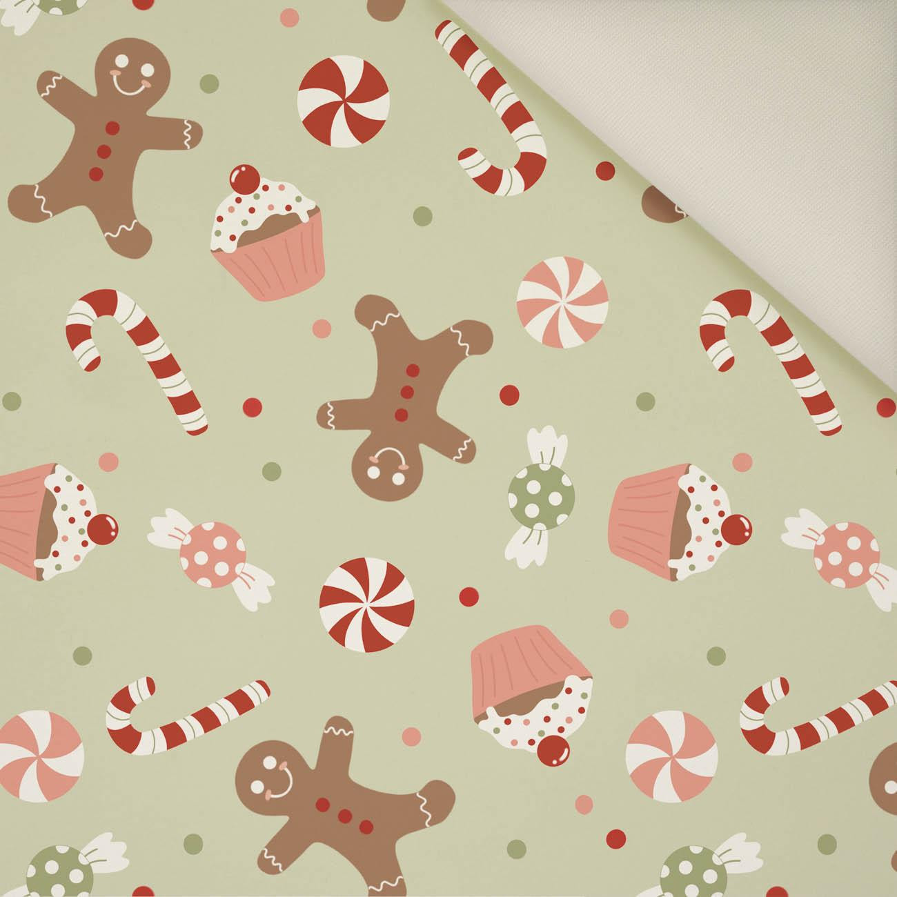 CHRISTMAS CANDIES (CHRISTMAS GINGERBREAD) / pistachio- Upholstery velour 