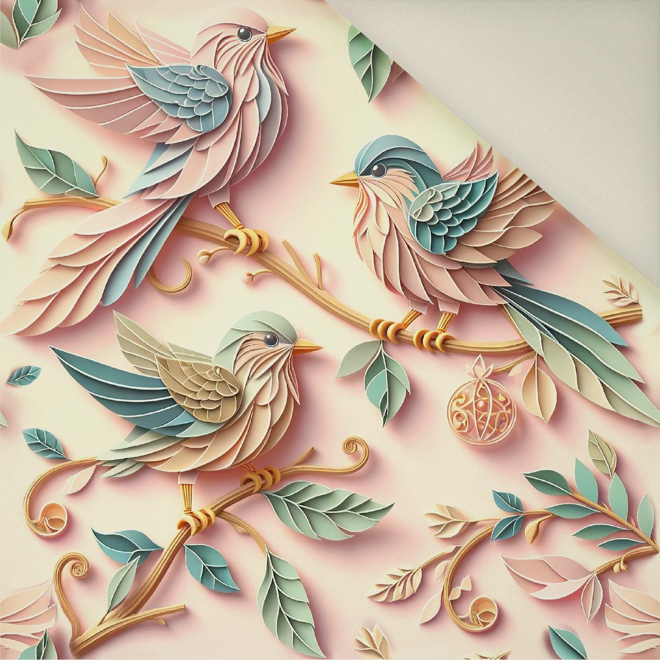 PAPER BIRDS- Upholstery velour 