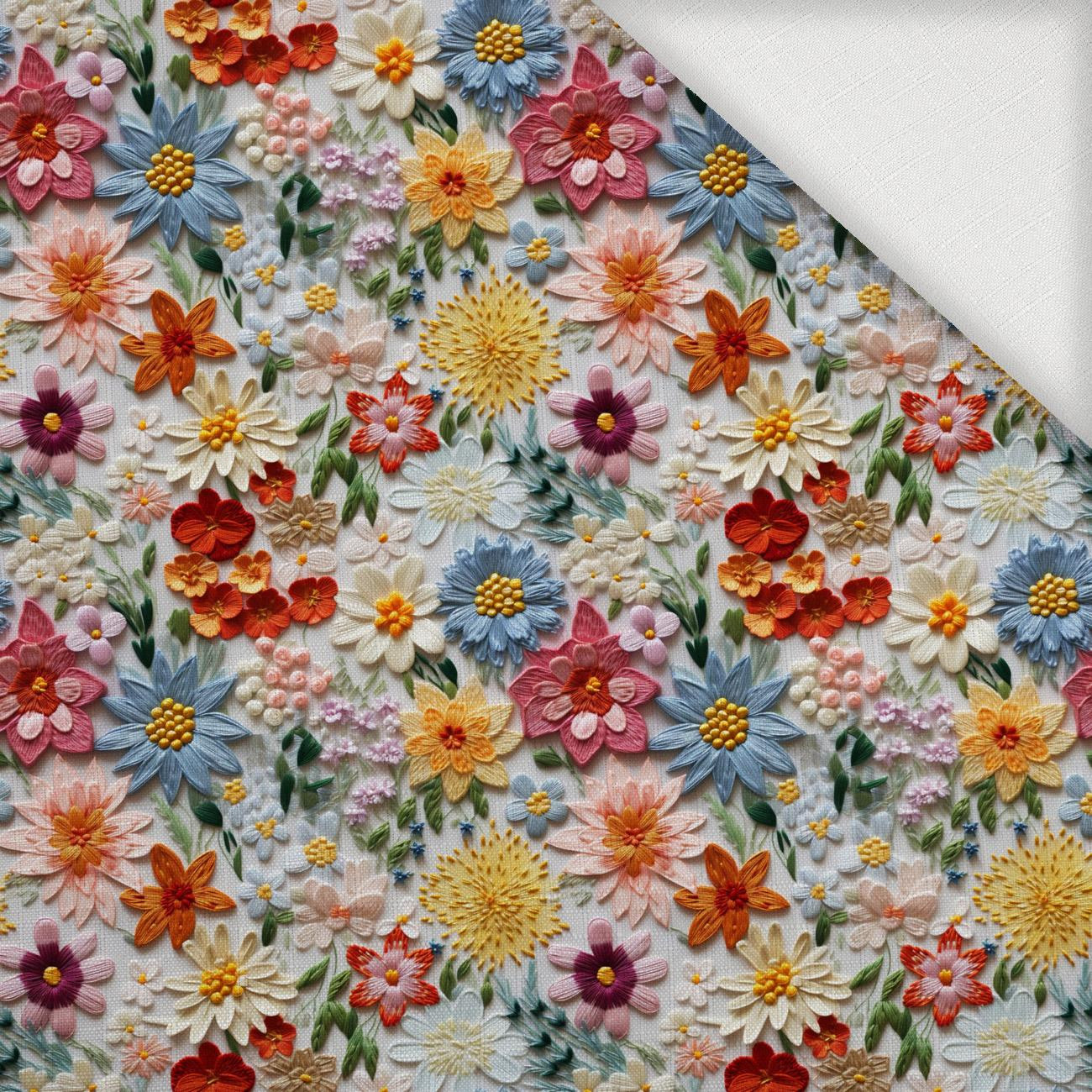 FLOWERS 3D PAT. 15 - Woven Fabric for tablecloths