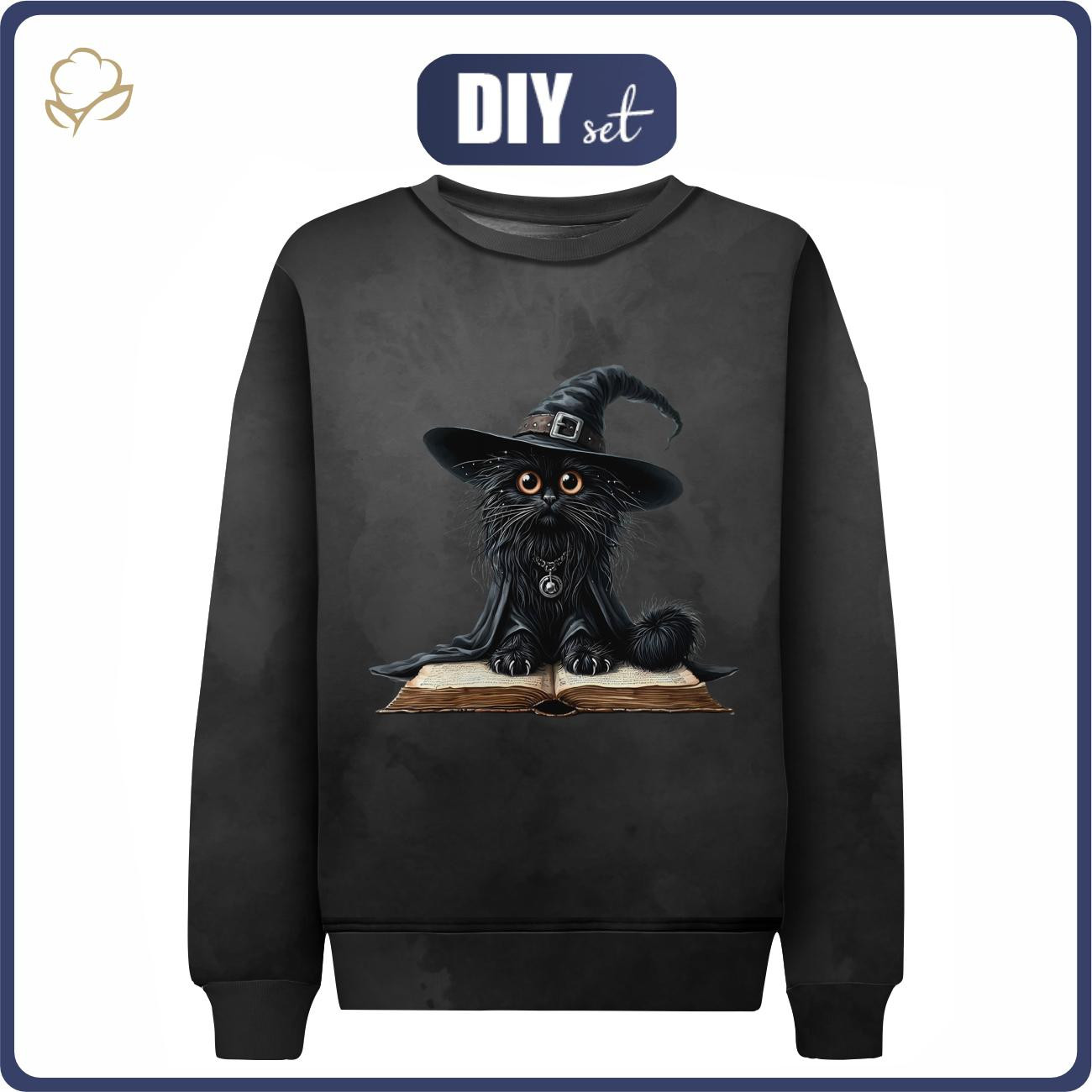 CHILDREN'S (NOE) SWEATSHIRT - HALLOWEEN CAT pat. 4 - sewing set