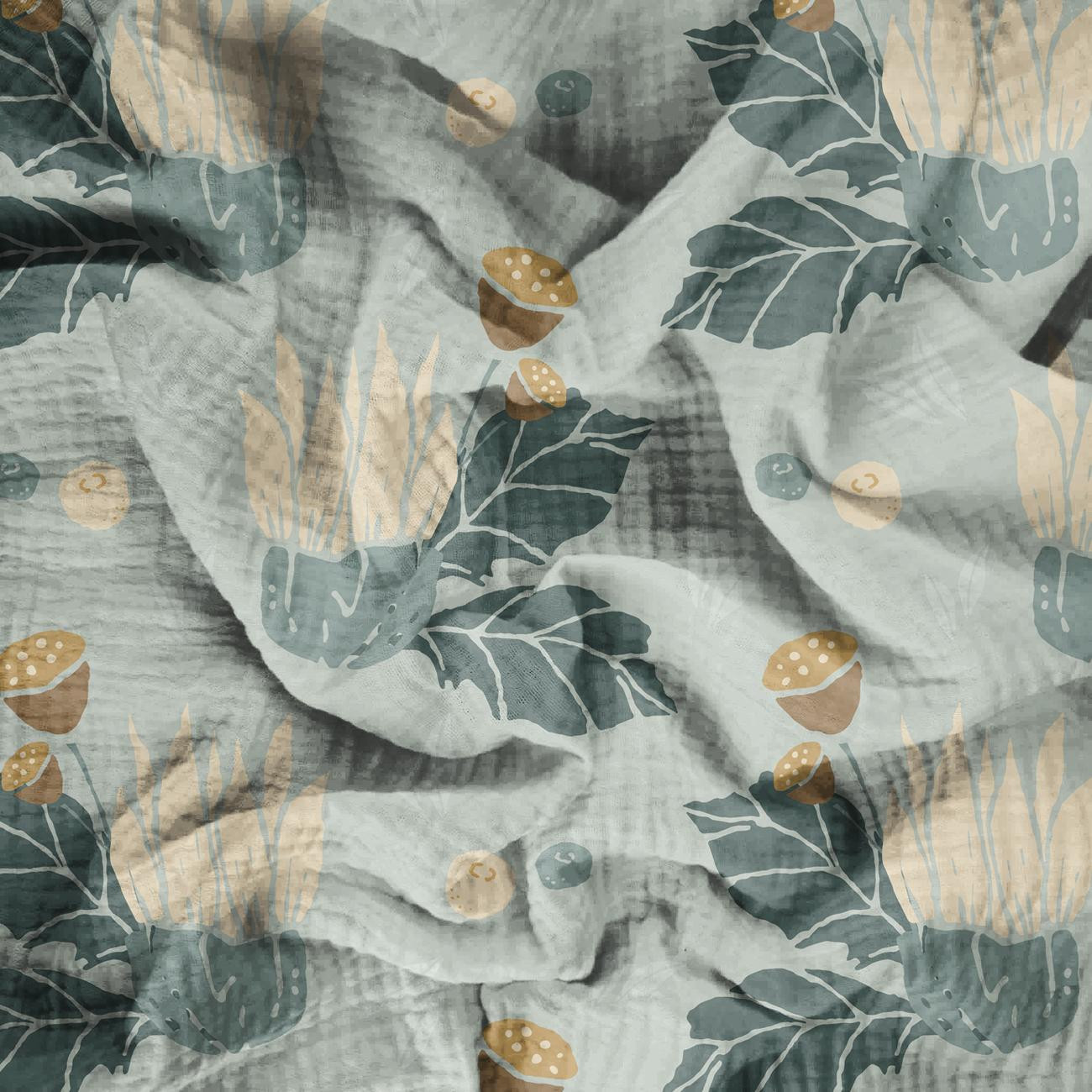 AUTUMN GARDEN pat. 1 - Cotton muslin
