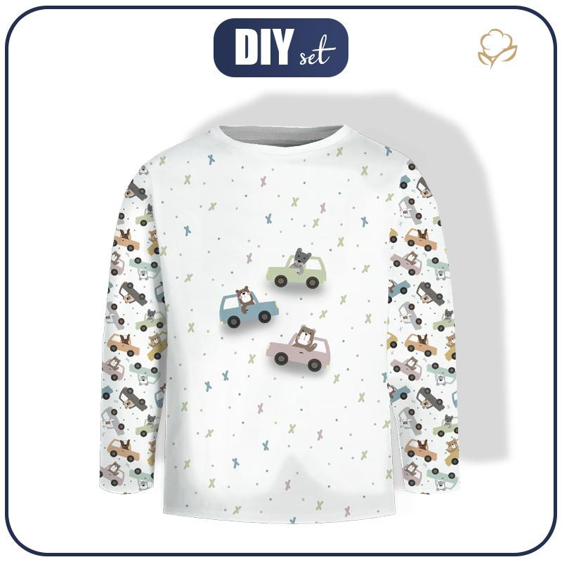 Longsleeve - COLORFUL CARS pat. 3 (CITY BEARS) - sewing set