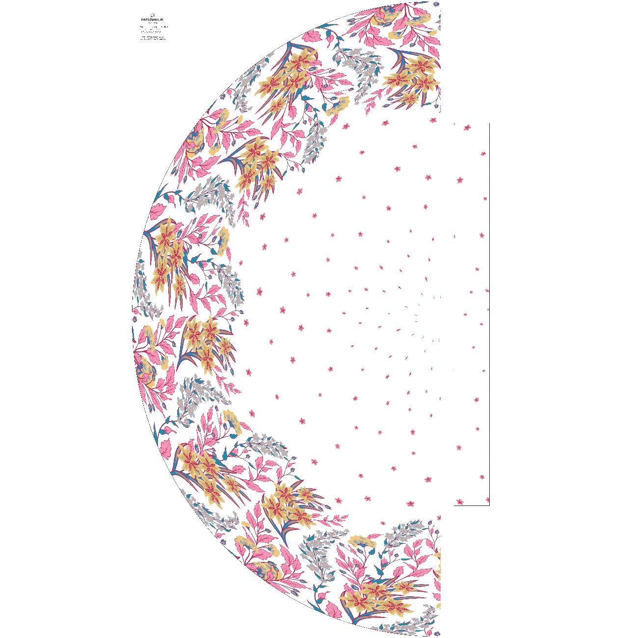 FLOWERS (pattern no. 7) / white - skirt panel "MAXI" - crepe