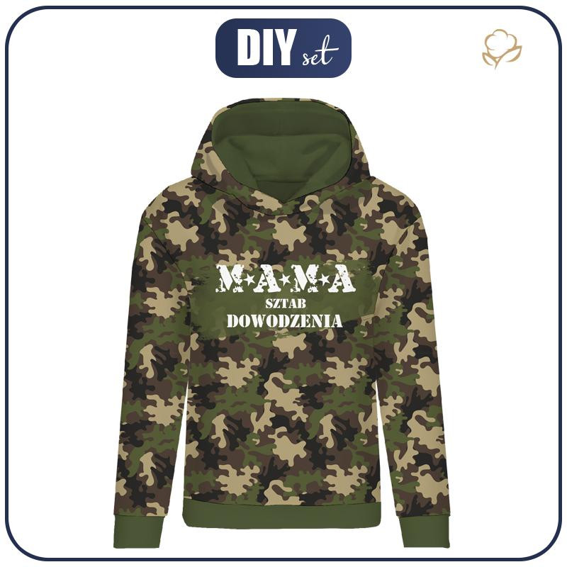 CLASSIC WOMEN’S HOODIE (POLA) - MAMA / camouflage - looped knit fabric 