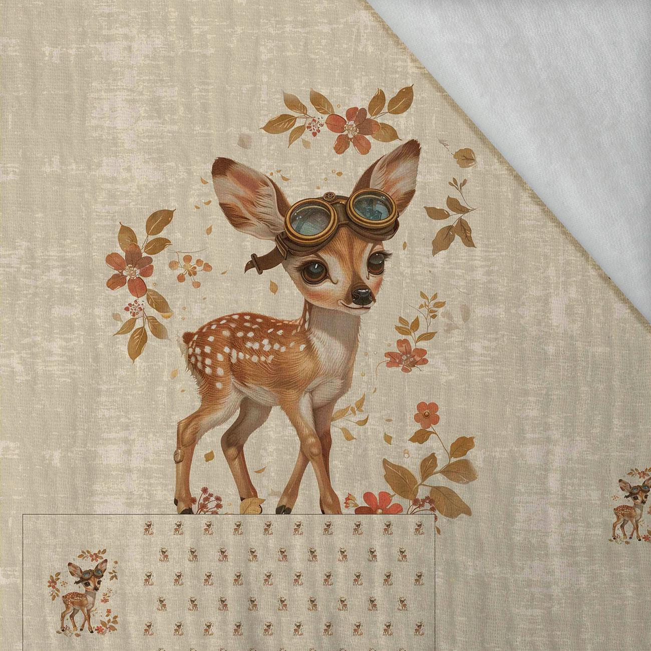 FAWN STEAMPUNK FOREST - PANORAMIC PANEL (60cm X 140cm)  Cotton muslin