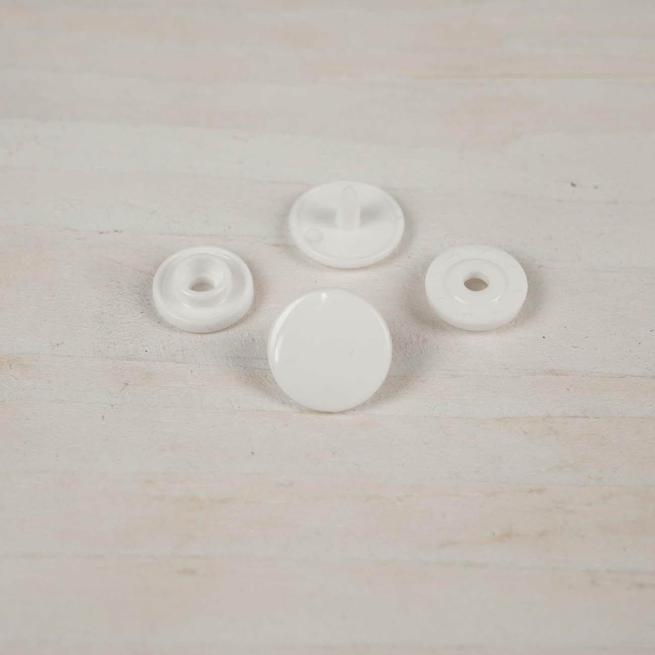 Snaps KAM, plastic fasteners 10mm -WHITE 10 sets