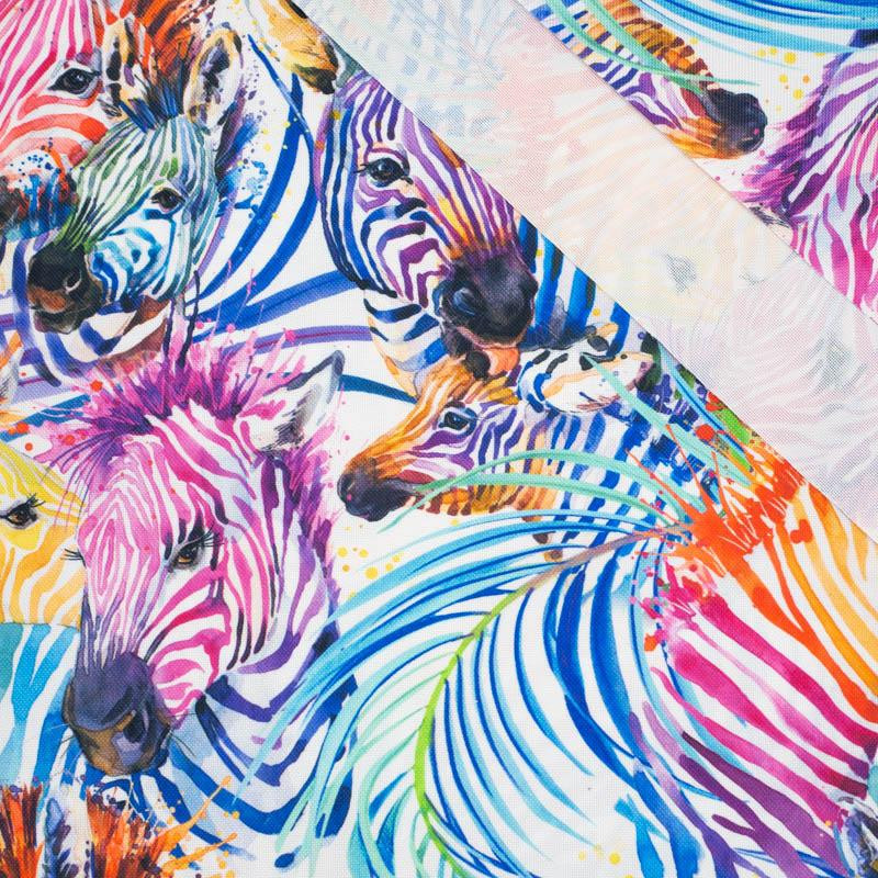 ZEBRA (rainbow) / white - Waterproof woven fabric