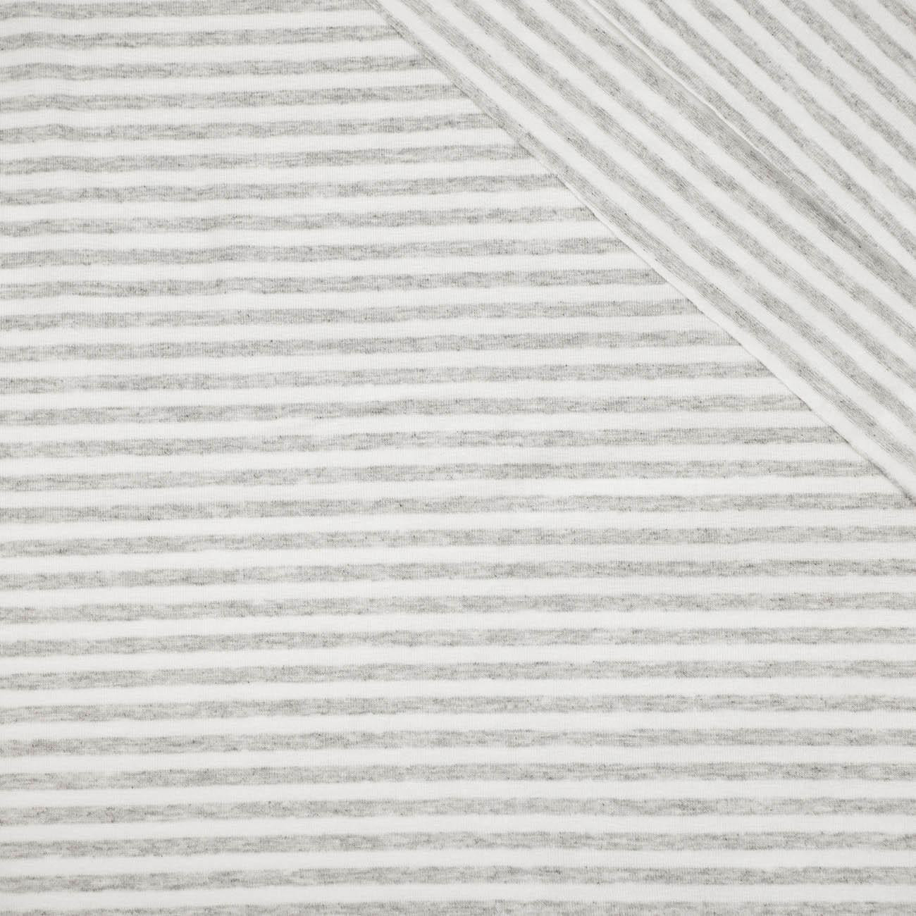 STRIPES MELANGE / WHITE 0,5cm x 0,5cm - Viscose jersey