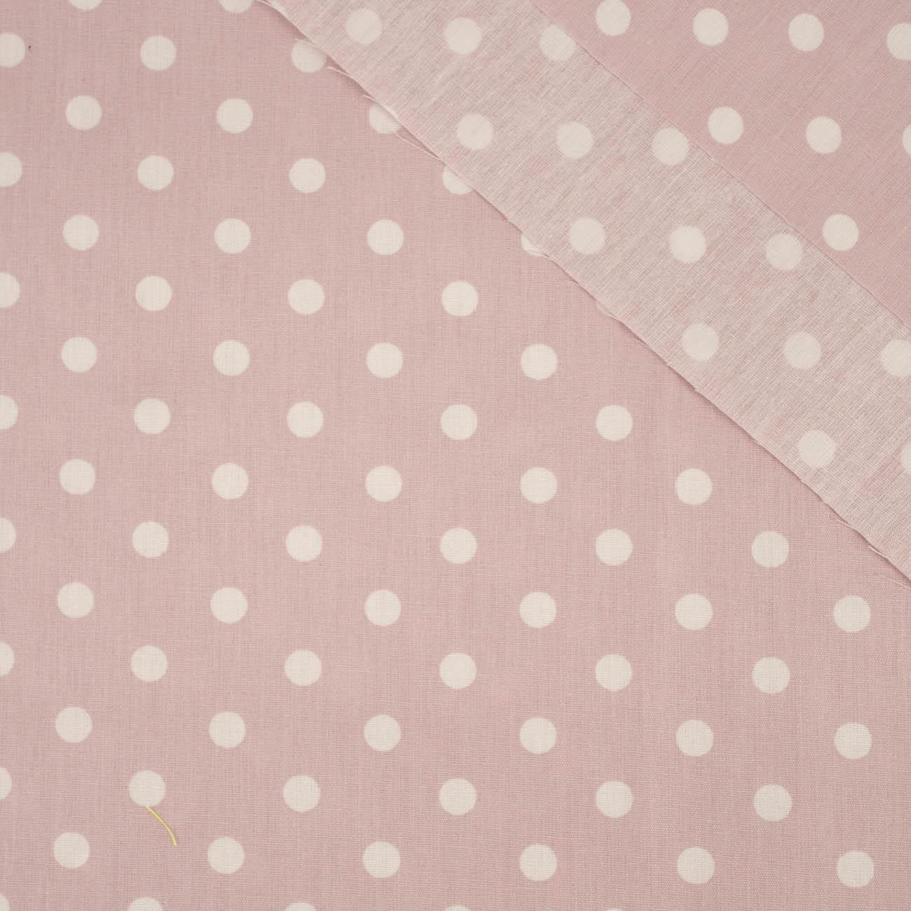 WHITE PEAS / DIRTY PINK - Cotton woven fabric