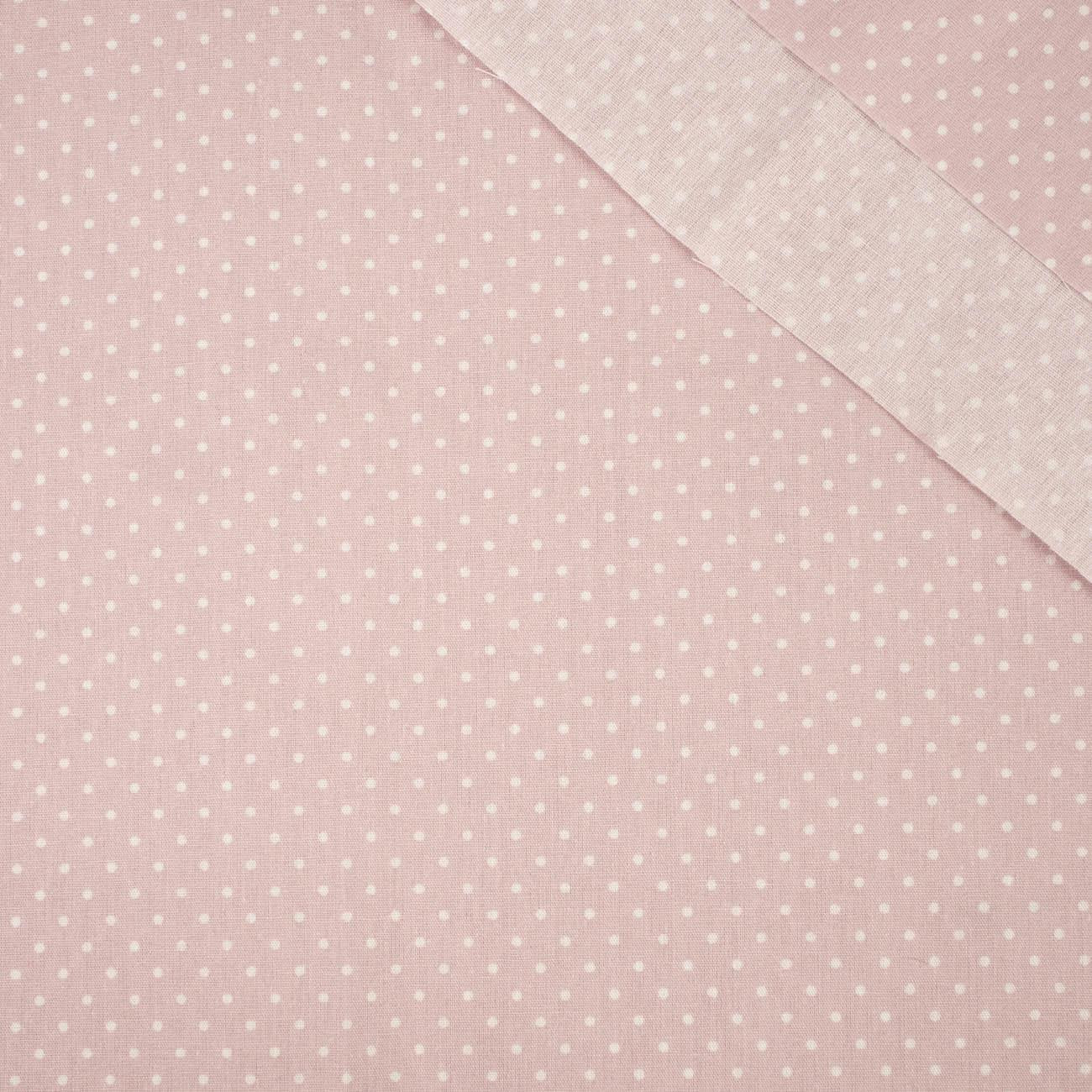 WHITE DOTS / DIRTY PINK - Cotton woven fabric