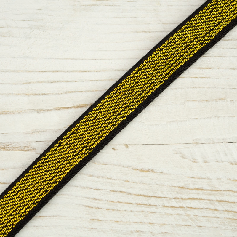 Elastic flat with a metalic thread 10 mm - gold