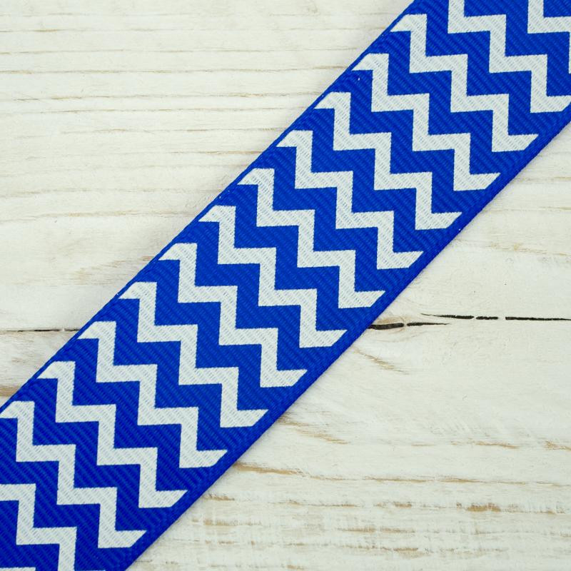 Grosgrain with zigzag 25mm - cornflower