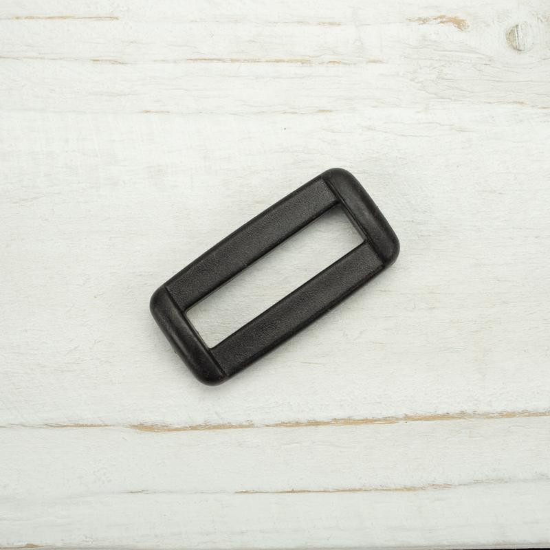 Plastic rectangle loop B 25 mm - black