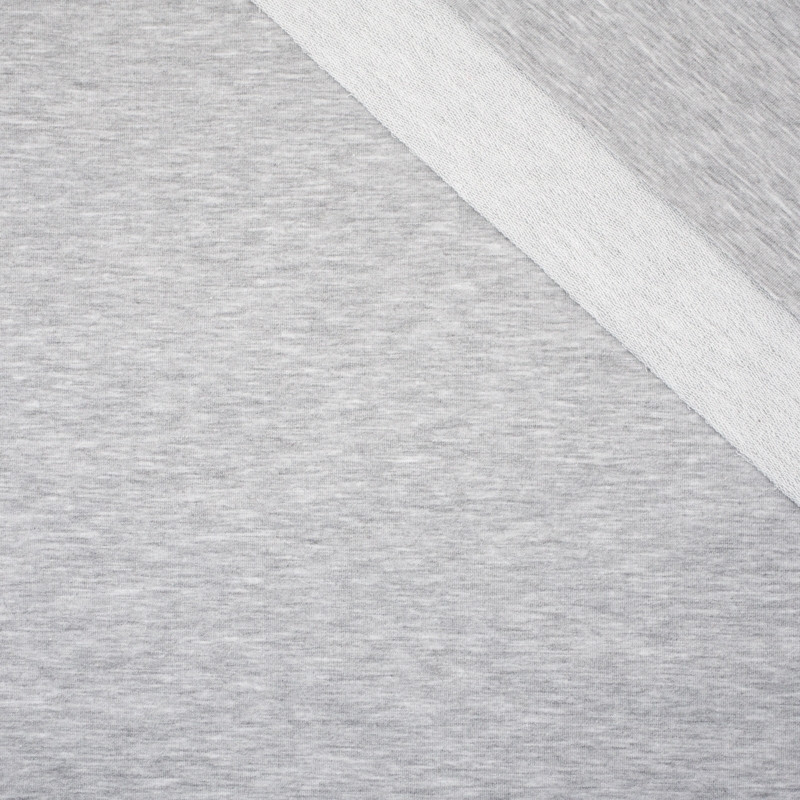 MELANGE LIGHT GRAY - Looped knitwear with elastane E300