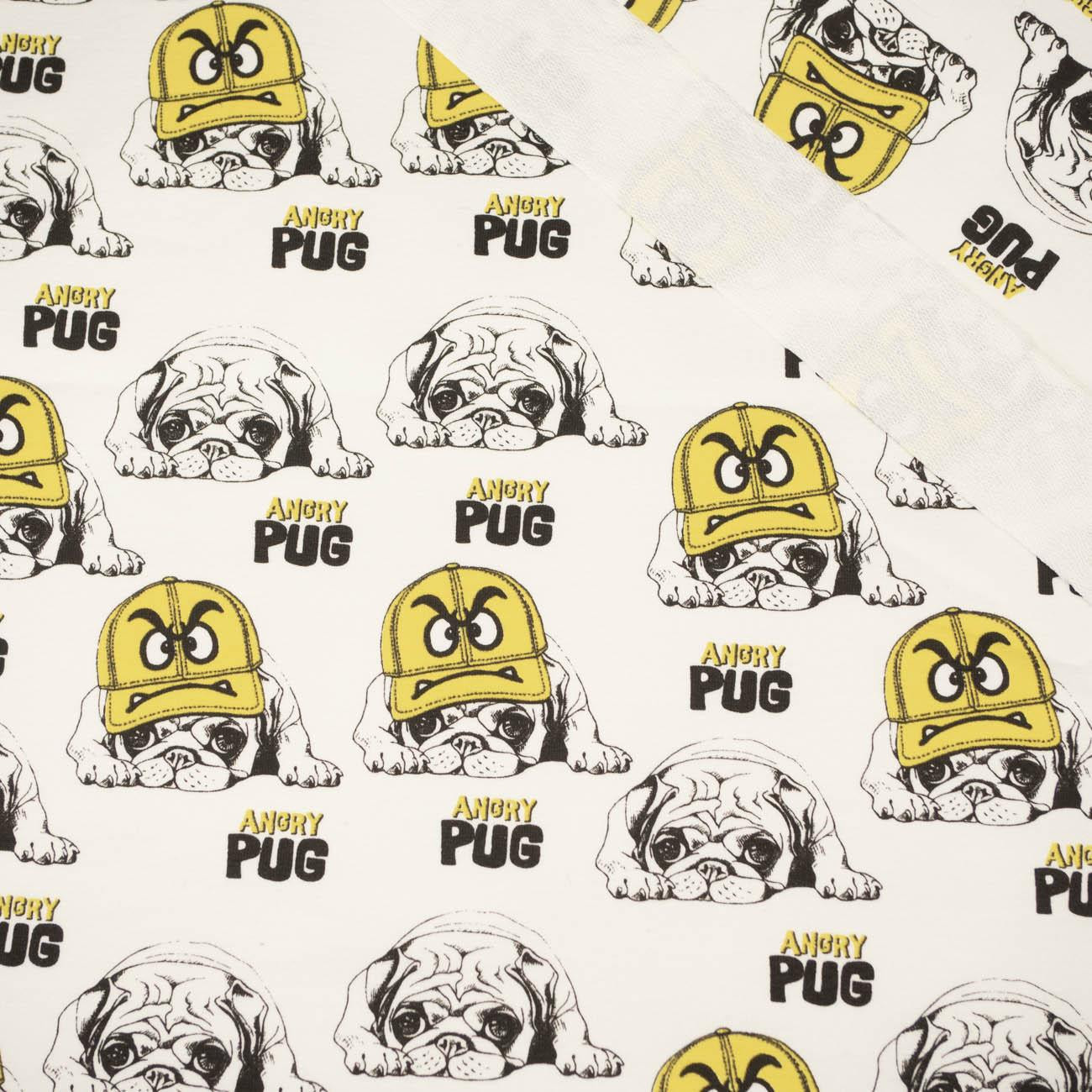 ANGRY PUG - looped knit fabric