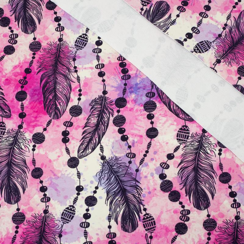 PINK FEATHERS AND BEADS - looped knit SP250