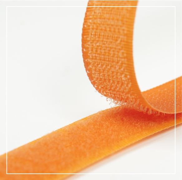 Nylon Velcro Hoop Tape 20 mm complet - ORANGE