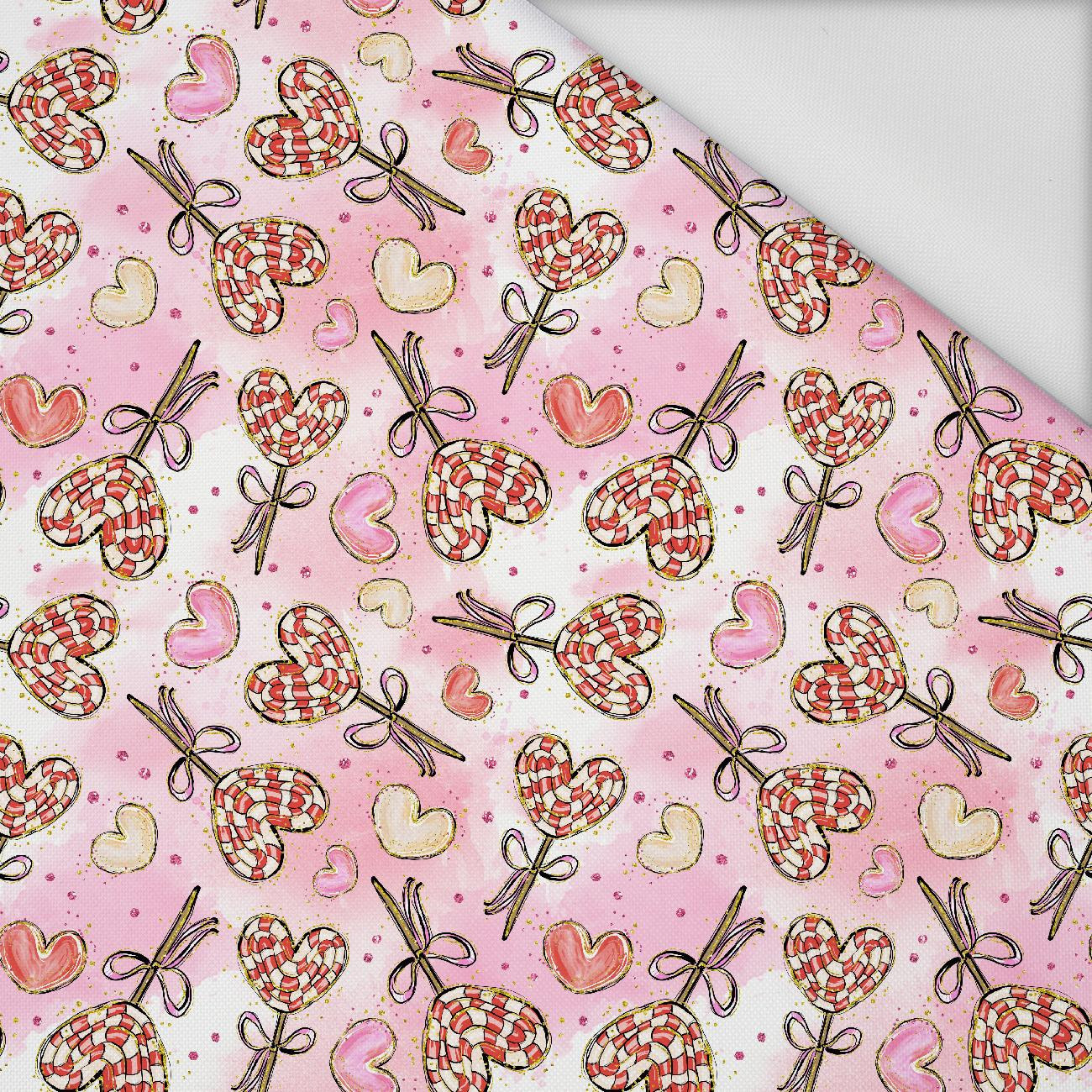 HEARTS (LOLLIPOPS) pat. 2 - Waterproof woven fabric