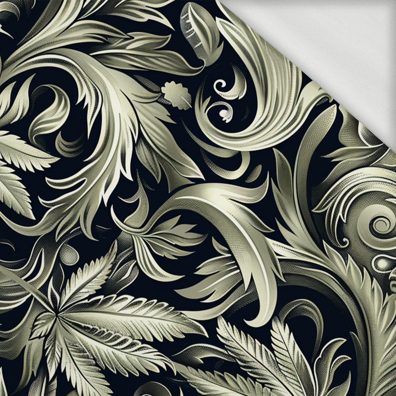 Hemp leaves WZ. 2  - looped knit fabric