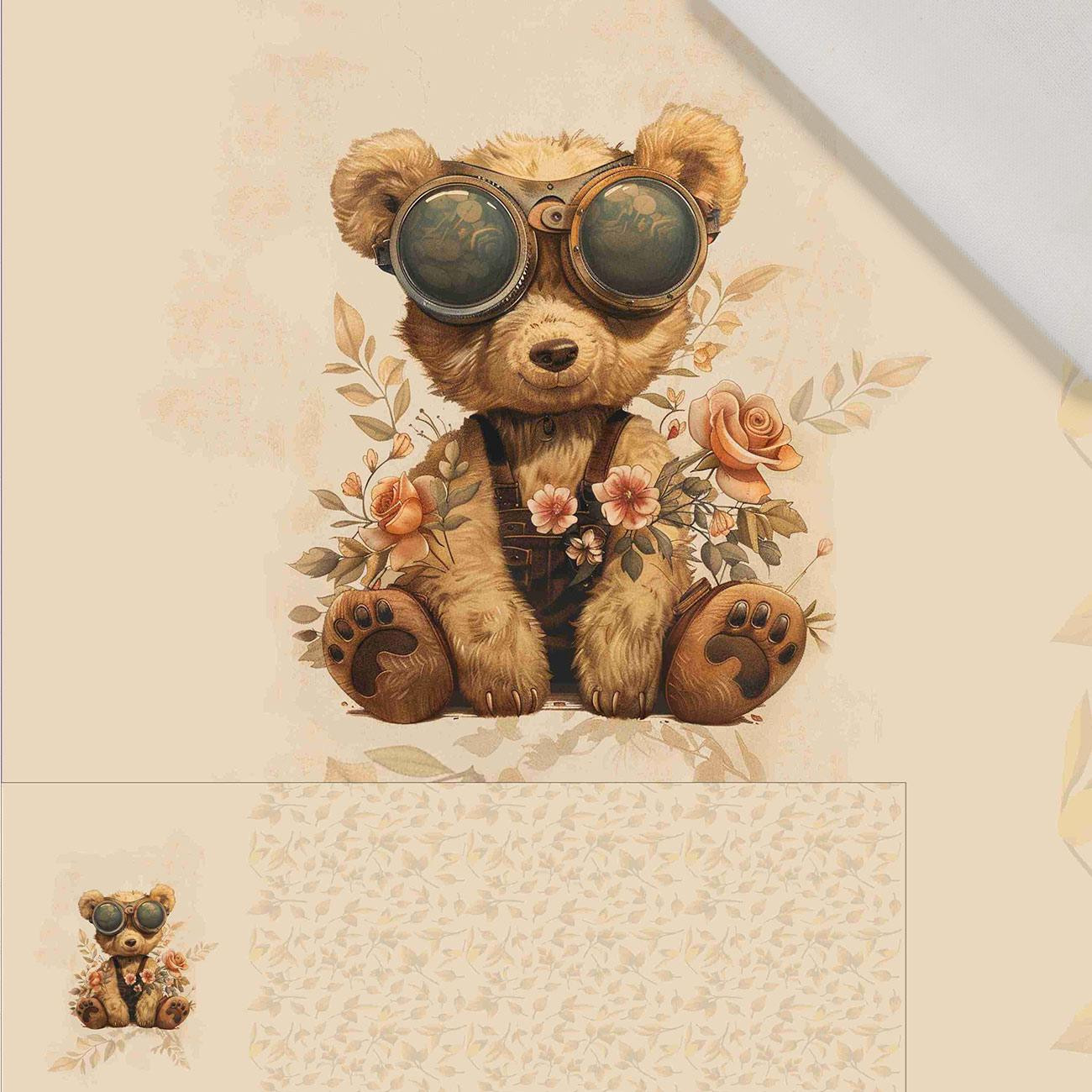 BEAR STEAMPUNK FOREST PAT. 2 - PANORAMIC PANEL (60cm x 155 cm) Cotton woven fabric