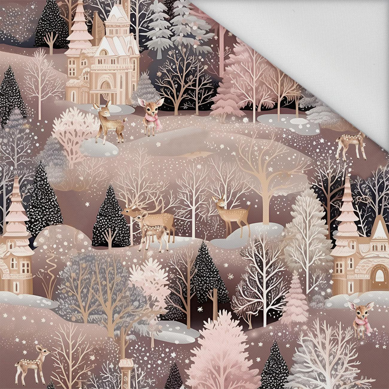 Pink Vintage Christmas wz. 3 - Waterproof woven fabric