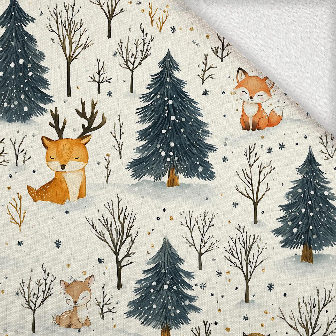 WINTER ANIMALS WZ.2 - Woven Fabric for tablecloths