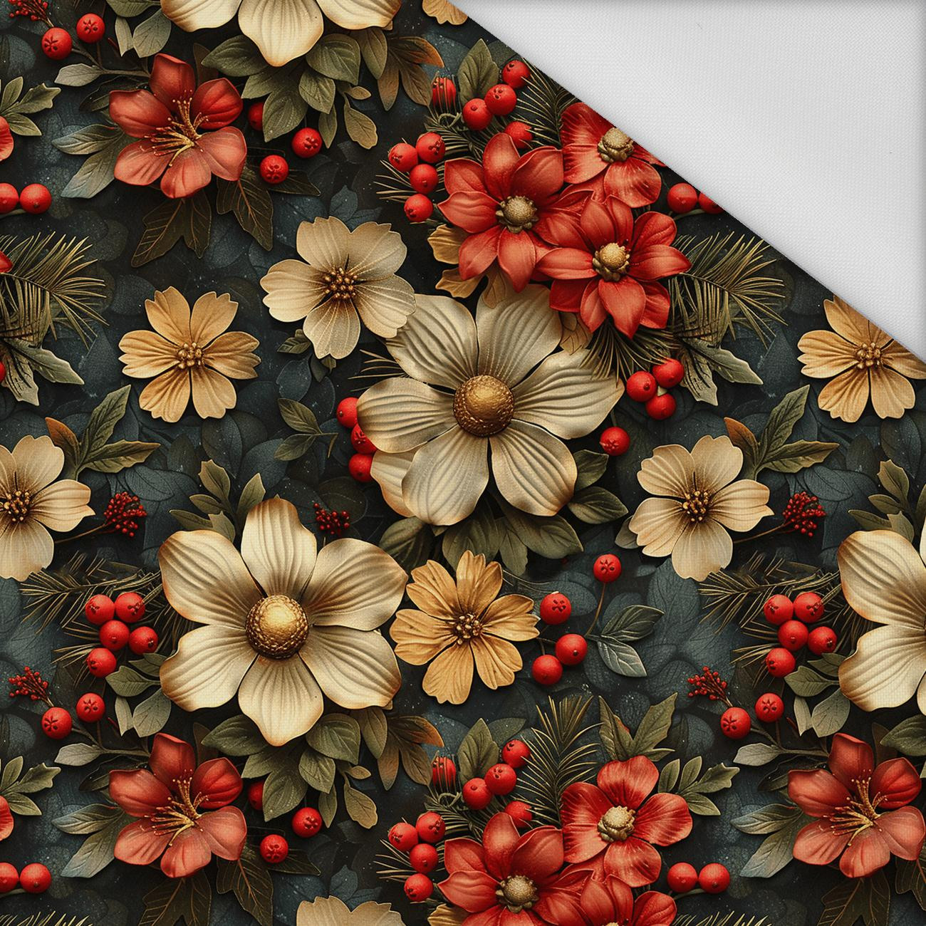 WINTER FLOWERS WZ.17 - Waterproof woven fabric