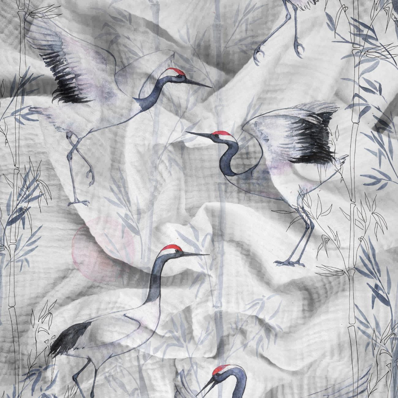 CRANES - Cotton muslin