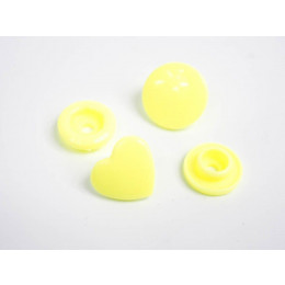 Fasteners KAM hearts 12 mm neon yellow 10 sets