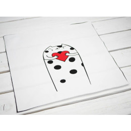 CATS IN LOVE wz.2 small / WHITE - panel single jersey TE210