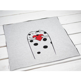 CATS IN LOVE wz.2 big / M-01 WHITE MELANGE - panel single jersey TE210