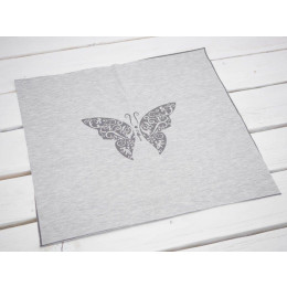 BUTTERFLY (ETNO) "M" / melange light grey - panel single jersey TE210