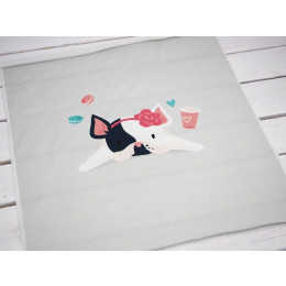 Dog with headband (J'adore Paris) / peach - panel single jersey TE210