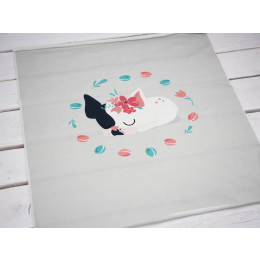 Sleeping dog (J'adore Paris) / peach - panel single jersey TE210