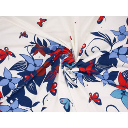 FLORAL PANEL (XL) / blue-red - panel single jersey TE210