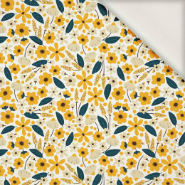 SMALL FLOWERS pat. 2 / white - viscose woven fabric