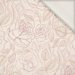 PINK ROSES / CONTOUR  - viscose woven fabric
