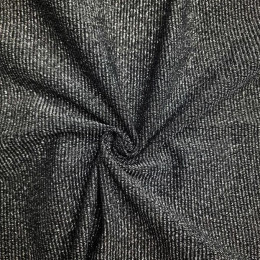 BLACK / Silver - loopback knit fabric with lurex thread